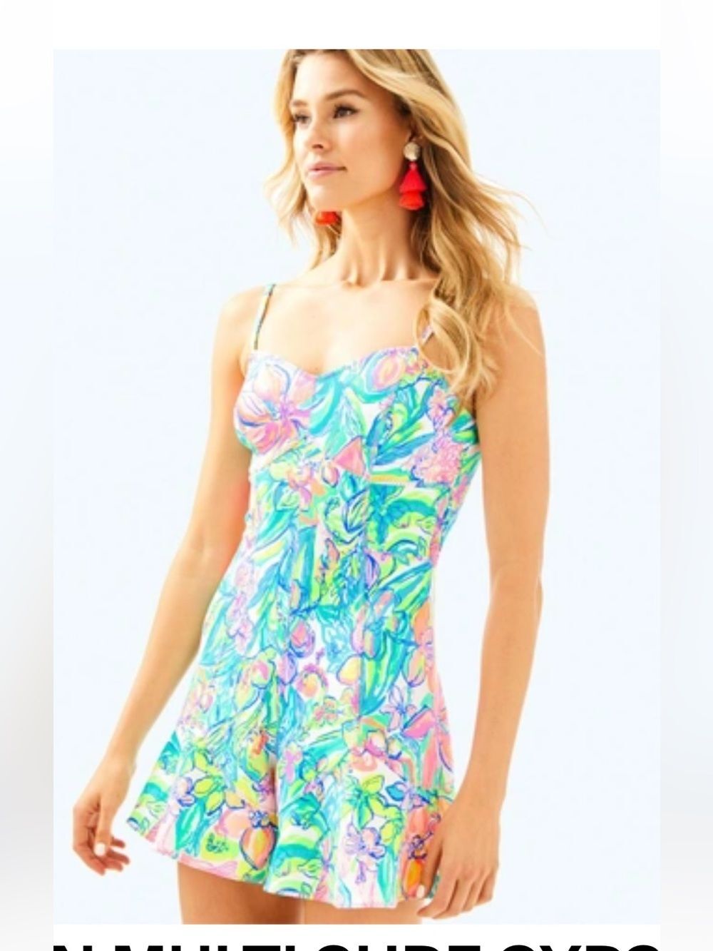 Lilly Pulitzer Coralie Romper Multi Surf Gypsy; Preppy, Summer, Old Money Size 2